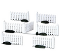 Clôture en plastique à piquets, lot de 7