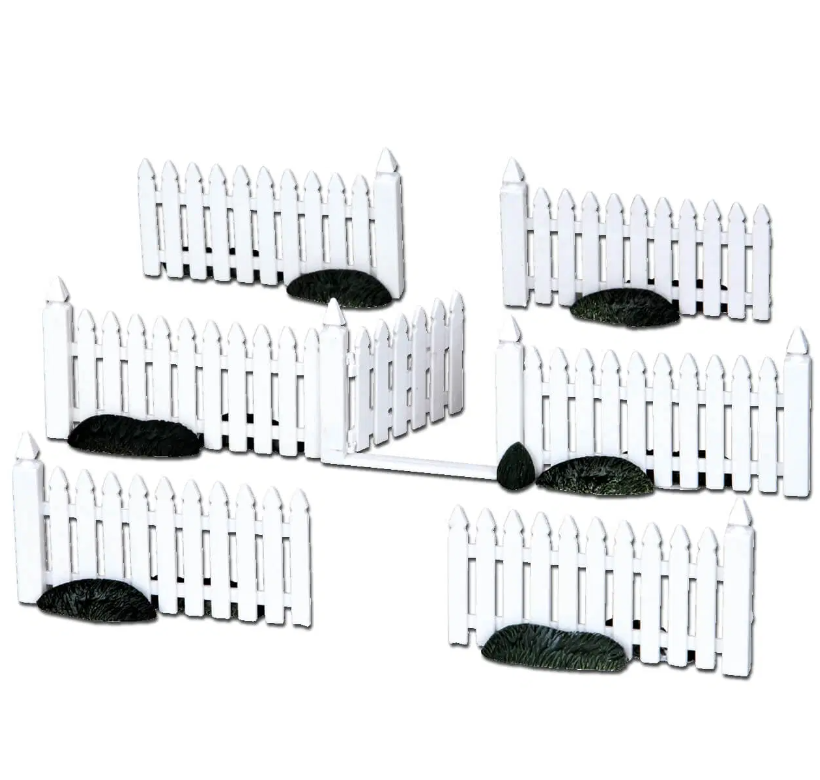 Clôture en plastique à piquets, lot de 7