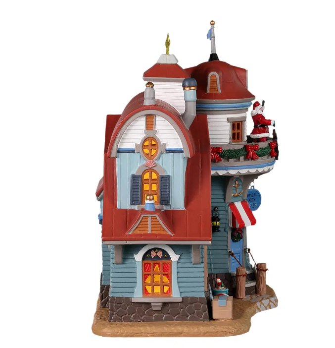Boutique de Noël du Père Noël en bord de mer