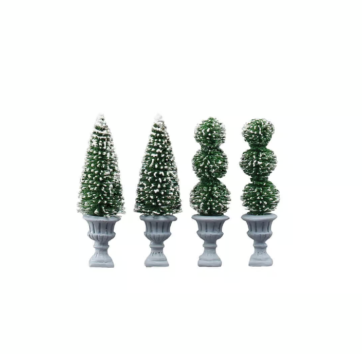 Topiaires coniques et sculptées, lot de 4